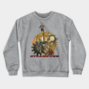 Funny steampunk giraffe Crewneck Sweatshirt